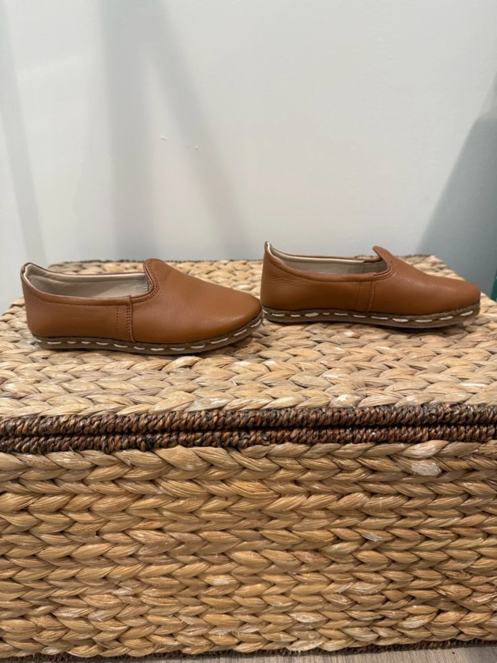 Atlantis Childrens Brown Slip-On Leather Loafers